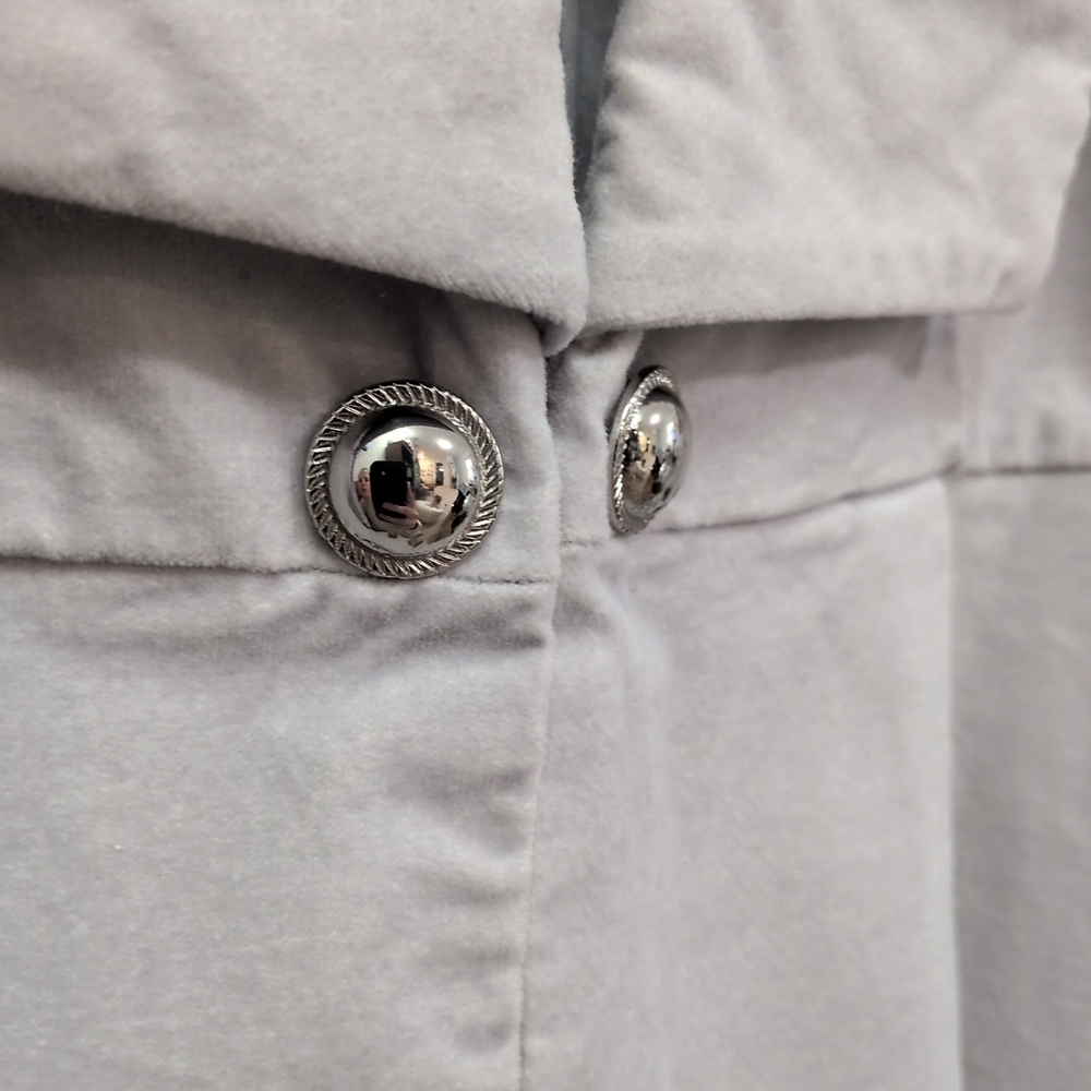 White House black market light gray velvet button front blazer - Picture 5 of 7